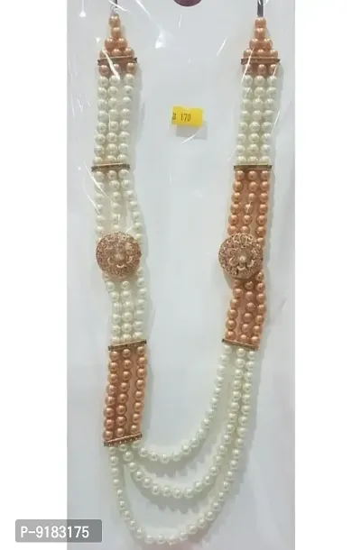 Stylish Fancy Glass Artificial Stones  Beads Moti Mala Wedding Necklace For Men