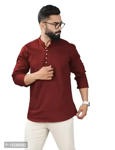 ELEPANTS Cotton Blend Men's Mandarin Collar Slim Fit Kurta