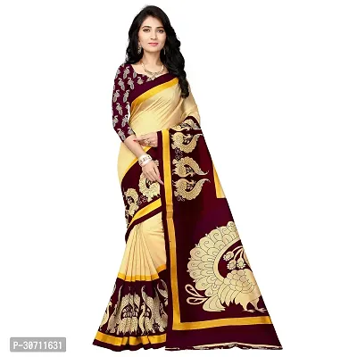 Stylish Polycotton Grey  Saree without Blouse piece For Women-thumb0