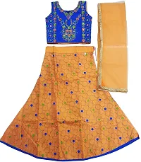 Stylish Fancy Satin New Floral Kids Lehanga Choli For Princess-thumb1