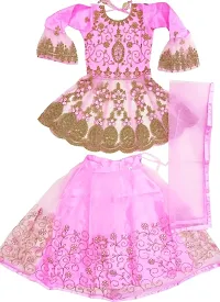 Pink Net Lehenga Choli for Girls-thumb1