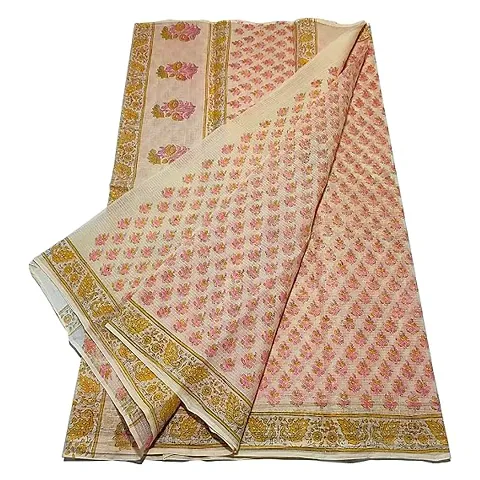 Glamorous Cotton Saree with Blouse piece 