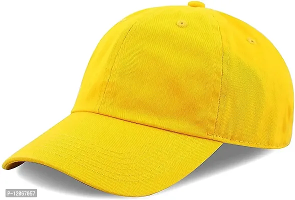 VEERUS Unisex Cotton Baseball Cap (Pack Of 1) (Cap-YELLOW_Yellow_Free Size)-thumb0