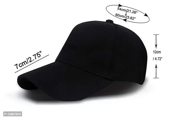 VEERUS Unisex Black Baseball Cap for Men  Women-thumb4