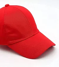 Adult's Cotton Cap (Pack Of 1) (B01_Red_Free Size)-thumb2