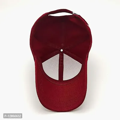 Adult's Cotton Cap (Pack Of 1) (B01_Maroon_Free Size)-thumb5
