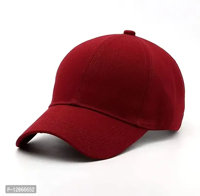 Adult's Cotton Cap (Pack Of 1) (B01_Maroon_Free Size)-thumb4