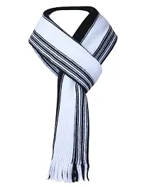 Talgo Boy's Muffler Style Wool Scarf (White)-thumb2