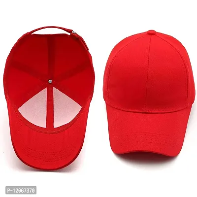 VEERUS Baseball Combo Caps for Men and Women Pack of 2 (RED-White)-thumb3