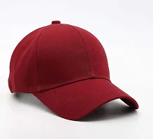 Adult's Cotton Cap (Pack Of 1) (B01_Maroon_Free Size)-thumb1