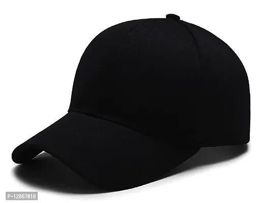 VEERUS Unisex Black Baseball Cap for Men  Women