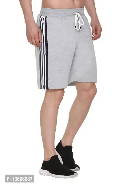 TOLLFREE Men's Solid Running Shorts-Grey-(Size-M)-(Grey 3 Patti-Grey-M)-thumb4