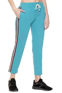 TOLLFREE Women's Regular Fit Stripe Design Track Pant with Zip Pockets-C-Green-(Size-M) (TP-WM-C-Green Stripe-M)-thumb1