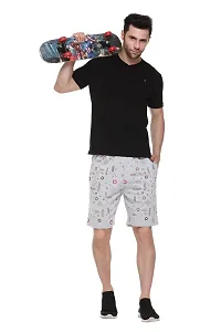 TOLLFREE Men's Printed Running Sports Shorts-Grey-(Size-S)-thumb4