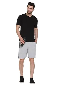 TOLLFREE Men's Solid Running Shorts-Grey-(Size-M)-(Grey 3 Patti-Grey-M)-thumb4