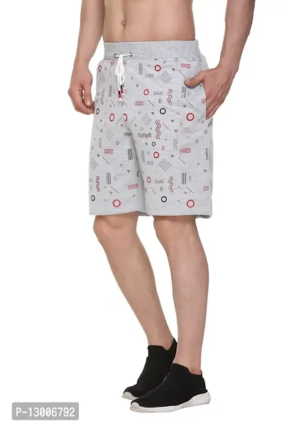 TOLLFREE Men's Printed Running Sports Shorts-Grey-(Size-S)-thumb4