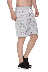 TOLLFREE Men's Printed Running Sports Shorts-Grey-(Size-S)-thumb2