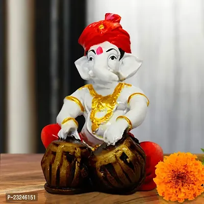 Karigaari India Handcrafted Polyresin Eco Friendly Lord Ganesha Ganpati Idol Figurine | Lord Ganesha Statue for Home Decoration (Multicolor)