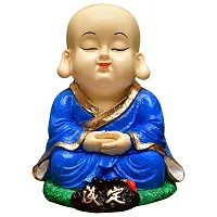 Karigaari India Handcrafted Resine Little Blue Meditating Buddha Showpiece | Buddha Idols for Home Decor I Figurine, Showpiece, Sculpture for Health, Wealth  Prosperity-thumb2