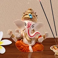 Karigaari India Handcrafted Polyresin Eco Friendly Lord Ganesha Ganpati Idol Figurine | Lord Ganesha Statue for Home Decoration (Multicolor)-thumb2