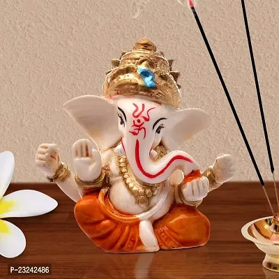 Karigaari India Handcrafted Polyresin Eco Friendly Lord Ganesha Ganpati Idol Figurine | Lord Ganesha Statue for Home Decoration (Multicolor)-thumb3