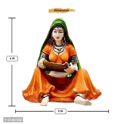 Classic Handcafted Rajasthani Lady With Supda Polyresine Showpiece For Home Decor-thumb3