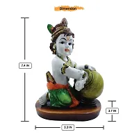 Classic Handcrafted Polyresine Bal Krishna Eating Makhan Showpiece For Home Decor And Office (Orange, Green, White)-thumb2