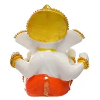 Classic White Stone God Ganesha Car Dashboard Decor Statue | Hindu Idol God Ganesh Ganpati Decor Sculpture | Decorative Gift-thumb3