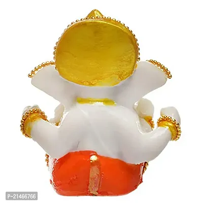 Classic White Stone God Ganesha Car Dashboard Decor Statue | Hindu Idol God Ganesh Ganpati Decor Sculpture | Decorative Gift-thumb4