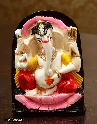 Karigaari India Handcrafted Polyresin Eco Friendly Lord Ganesha Ganpati Idol Figurine | Lord Ganesha Statue for Home Decoration (Multicolor)-thumb2