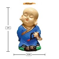 Karigaari India Buddha Showpiece in Blue in Reading Mantras I Buddha Idols for Home D?cor I Figurine, Showpiece, Sculpture for Health, Wealth  Prosperity-thumb3