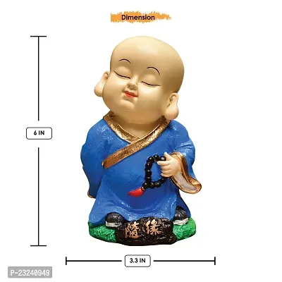 Karigaari India Buddha Showpiece in Blue in Reading Mantras I Buddha Idols for Home D?cor I Figurine, Showpiece, Sculpture for Health, Wealth  Prosperity-thumb4