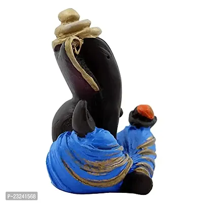 KARIGAARI - Ideas Hand Crafted Poly Resine Lord Ganesha Statue for Home Decor (KK0599, Blue)-thumb3