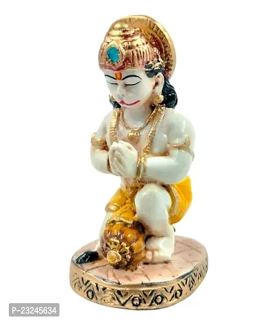 Karigaari India Polyresine Sitting Hanuman Showpiece for Car Dashboard I Hanumaji Murti  Idol for Car I Balaji I Bajrangbali-thumb3