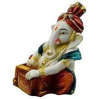 KARIGAARI - Ideas Hand Crafted Poly Resine Lord Ganesha Idol (KK0615, White)-thumb4