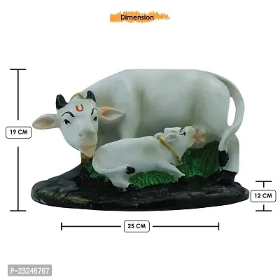 KARIGAARI - Ideas Hand Crafted Holy Cow Statue Figurine for Home Temple-thumb3