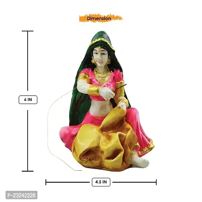 KARIGAARI - Ideas Hand Crafted Rajasthani Women Statue Figurine for Home D?cor Showpiece (KK0650)-thumb5