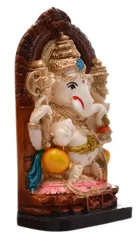 Classic Handcrafted Polyresin Eco Friendly Lord Ganesha Ganpati Idol Figurine | Lord Ganesha Statue For Home Decoration (Multicolor)-thumb1