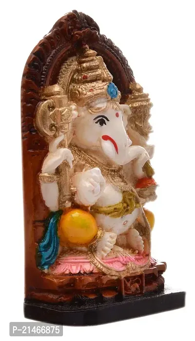 Classic Handcrafted Polyresin Eco Friendly Lord Ganesha Ganpati Idol Figurine | Lord Ganesha Statue For Home Decoration (Multicolor)-thumb2