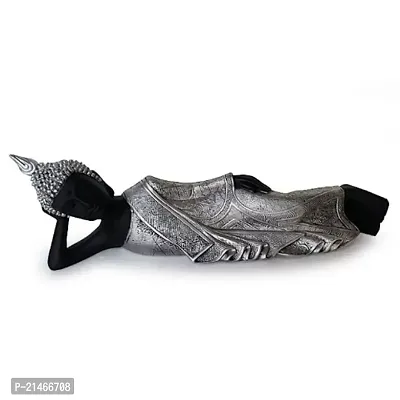 Classic Reclining Buddha Idol In Silver Color