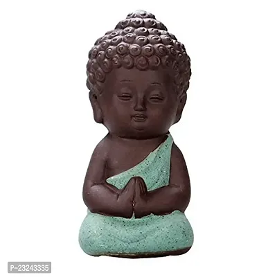 Karigaari India Handcrafted Resin Beautiful Little Buddha Monks Showpiece for Home Decor.-thumb2