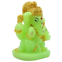 KARIGAARI - Ideas Hand Crafted Poly Resine Lord Ganesha Idol (KK0591, Green)-thumb2