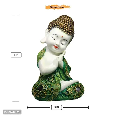 Karigaari India Handcrafted Resine Thinking Buddha Showpiece | Buddha Idols for Home Decor-thumb3