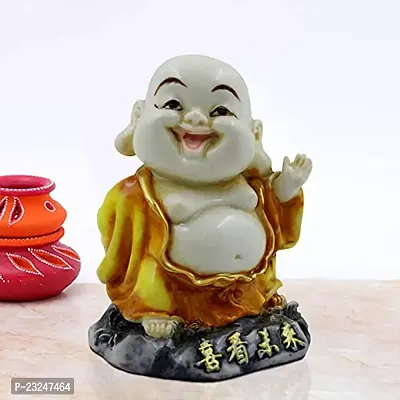 KARIGAARI - Ideas Hand Crafted Poly Resine Laughing Buddha Idol Showpiece for Home Decoration and Gifting (KK0627)-thumb0
