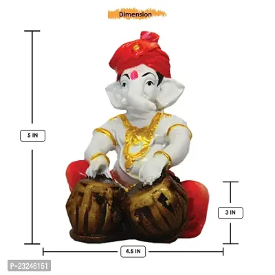 Karigaari India Handcrafted Polyresin Eco Friendly Lord Ganesha Ganpati Idol Figurine | Lord Ganesha Statue for Home Decoration (Multicolor)-thumb5