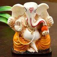 Classic Handcrafted Polyresin Eco Friendly Lord Ganesha Ganpati Idol Figurine | Lord Ganesha Statue For Home Decoration (Multicolor)-thumb2