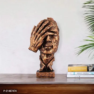 Classic Luxurious Collection Handcrated Poly-Resin Abstract Mask Human Face Crafts Ornaments Sculpture Tabletop Decoorative Best Showpiece For Home Decor.