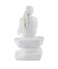 Krishnagallery1 Polyresin White Sai Baba Murti Statue Sai Idol For Home Pooja Gifted Showpiece Office Deacute;cor Car Dashboard 5 Inch-thumb3