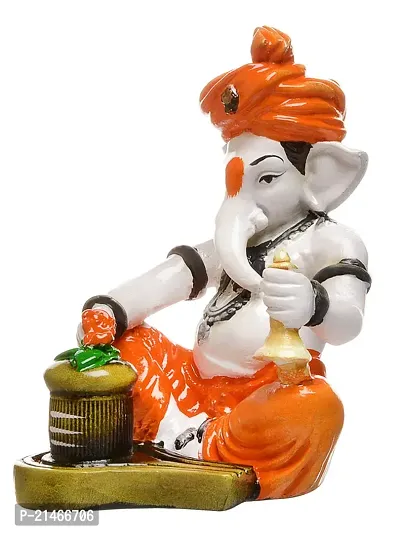 Classic Polyresin Ganesha Figurine, 14.61 X 10.21 X 7.80 Cm,, Multicolour, 1 Piece-thumb4