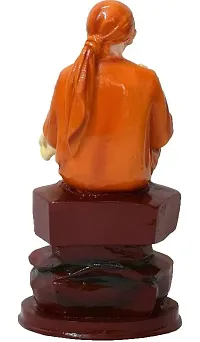 KRISHNAGALLERY1 Polyresin Antique Sai Baba Statue for Pooja Room Home Temple Gift 7 Inch, Orange-thumb3